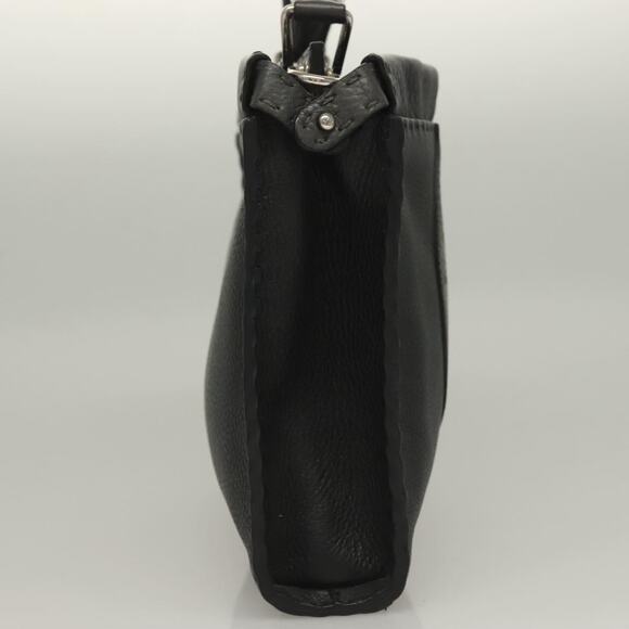 FENDI Celeria Hand Bag Leather Black Silver - Picture 5 of 13